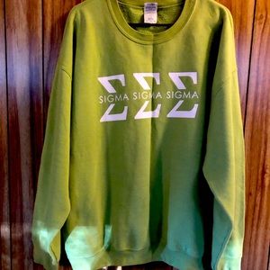 Sigma sigma sigma, Tri sigma pullover sweatshirt in green